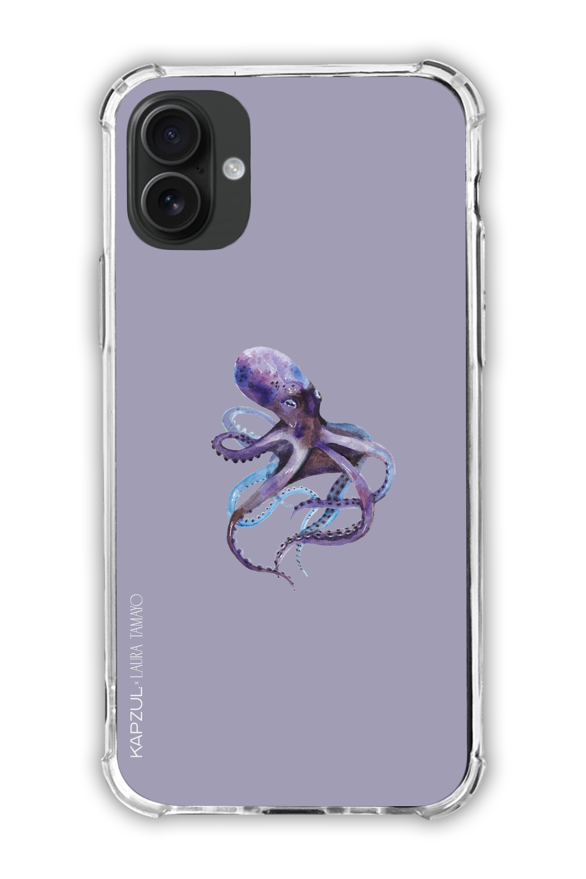 Purple - Simple Design – Marine Life Case - iPhone 16 - Transparent Case